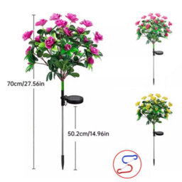 2Pcs Solar Power Flower Lights Led Garden Stake Lamp Yard Outdoor Decor Waterproof - thumbnail 2