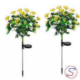 2Pcs Solar Power Flower Lights Led Garden Stake Lamp Yard Outdoor Decor Waterproof - thumbnail 1