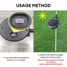 2Pcs Solar Power Flower Lights Led Garden Stake Lamp Yard Outdoor Decor Waterproof - thumbnail 4