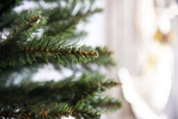 Shatchi 5Ft Slim Pine Green Tree Christmas Holiday Festive Xmas Home Decorations With Pencil Point Tips - thumbnail 4