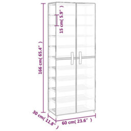 Berkfield Shoe Cabinet Grey 60X30X166 Cm Fabric - thumbnail 8