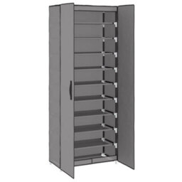 Berkfield Shoe Cabinet Grey 60X30X166 Cm Fabric - thumbnail 4