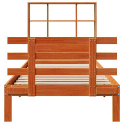 Berkfield Bookcase Bed Without Mattress Wax Brown 75X190 Cm Small Single Solid Wood Pine - thumbnail 4