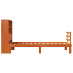 Berkfield Bookcase Bed Without Mattress Wax Brown 75X190 Cm Small Single Solid Wood Pine - thumbnail 5