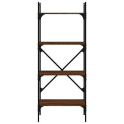 Berkfield Bookcase 4-Tier Brown Oak 56X31.5X138.5 Cm Engineered Wood - thumbnail 4