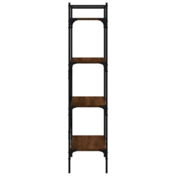 Berkfield Bookcase 4-Tier Brown Oak 56X31.5X138.5 Cm Engineered Wood - thumbnail 5