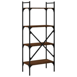 Berkfield Bookcase 4-Tier Brown Oak 56X31.5X138.5 Cm Engineered Wood - thumbnail 6