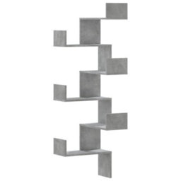 Berkfield Wall Corner Shelf Concrete Grey 45X45X147 Cm Engineered Wood - thumbnail 2