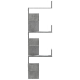 Berkfield Wall Corner Shelf Concrete Grey 45X45X147 Cm Engineered Wood - thumbnail 5
