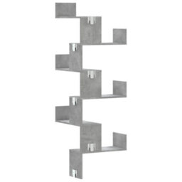 Berkfield Wall Corner Shelf Concrete Grey 45X45X147 Cm Engineered Wood - thumbnail 6