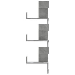 Berkfield Wall Corner Shelf Concrete Grey 45X45X147 Cm Engineered Wood - thumbnail 4