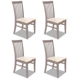 Statement Furniture Florence Highback Wooden Seat Chairs Set Of 4 - Truffle - thumbnail 1