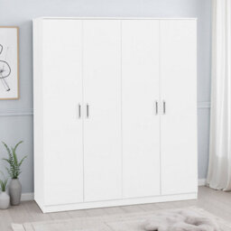 Seconique Dakota 4 Door Wardrobe - White - thumbnail 1