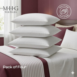 MHG Textiles Anti-Allergy Striped Pillow - Ultra Soft, Hotel Quality, Soft-Medium Support - Pack Of 4 - thumbnail 2
