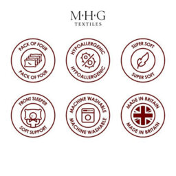 MHG Textiles Anti-Allergy Striped Pillow - Ultra Soft, Hotel Quality, Soft-Medium Support - Pack Of 4 - thumbnail 9