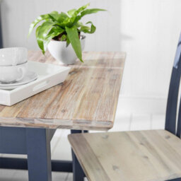 Statement Furniture Florence Square Extendable Kitchen Dining Table In Navy Blue - thumbnail 5