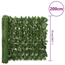 Berkfield Balcony Screen With Dark Green Leaves 200X75 Cm - thumbnail 6