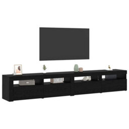 Walplus Tv Cabinet Set 3 Pcs Black Oak 240 X 35 X 40 Cm Engineered Wood - thumbnail 3