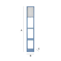 Valuelights Struttura Blue Shelving Unit Floor Lamp With Fabric Shade And Bulb - thumbnail 8