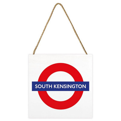 Transport For London South Kensington Wooden Block White/red/blue (2.7Cm X 20Cm X 20Cm) - image 1