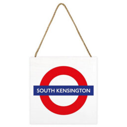 Transport For London South Kensington Wooden Block White/red/blue (2.7Cm X 20Cm X 20Cm) - thumbnail 1
