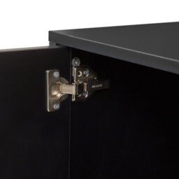 Beliani Tv Stand Black Gold For Up To 75-Inch Tvs With Cable Management, 2 Doors, Matt Finish - thumbnail 6