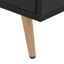 Beliani Tv Stand Black Gold For Up To 75-Inch Tvs With Cable Management, 2 Doors, Matt Finish - thumbnail 7
