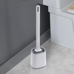 Living And Home White Flexible Silicone Toilet Brush And Holder