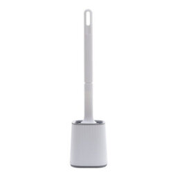 Living And Home White Flexible Silicone Toilet Brush And Holder - thumbnail 2