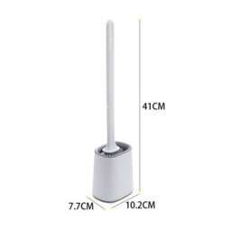 Living And Home White Flexible Silicone Toilet Brush And Holder - thumbnail 6