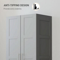 Wyld Haus Coralani Grey 2-Door Wardrobe With Hanging Rail And 2 Shelves, Soft-Close Hinges - thumbnail 6