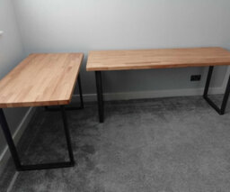 TRL Handmade Furniture Solid Oak Staved Desk - Black Osmo - thumbnail 2
