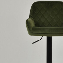 Lakeland Furniture Arnside Olive Green Velvet Black Adjustable Base Bar Stool - thumbnail 8
