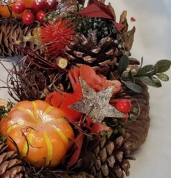 Snow White 38Cm Large Autumn Door Wreath Decorative Christmas Wreath Orange Pumpkin Foliage - thumbnail 6