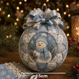 Amorly Christmas Classics Patchwork Ornament Diy Kit, Snowman Craft Set With Fabric, Beads And Ribbon, Diy Ornament For Home Decoration - thumbnail 3