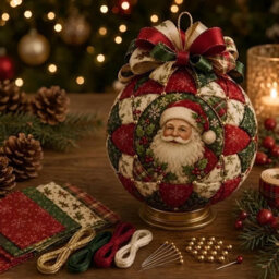 Amorly Christmas Classics Patchwork Ornament Diy Kit, Snowman Craft Set With Fabric, Beads And Ribbon, Diy Ornament For Home Decoration - thumbnail 4