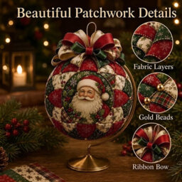 Amorly Christmas Classics Patchwork Ornament Diy Kit, Snowman Craft Set With Fabric, Beads And Ribbon, Diy Ornament For Home Decoration - thumbnail 5