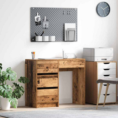 Berkfield Old Wood Writing Desk Old Wood Engineered Wood Medium - image 1