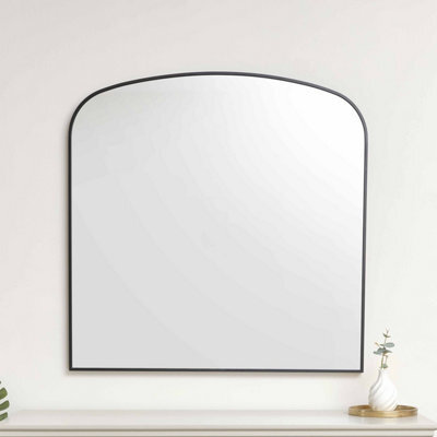 Melody Maison Large Black Framed Arched Wall Mirror 92Cm X 91Cm - image 1