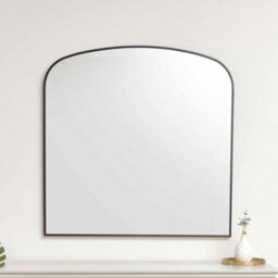 Melody Maison Large Black Framed Arched Wall Mirror 92Cm X 91Cm - thumbnail 2