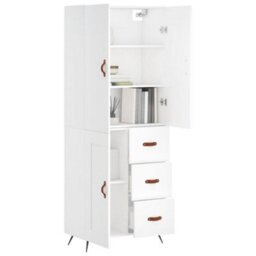 Berkfield Highboard White 69.5X34X180 Cm Engineered Wood - thumbnail 3