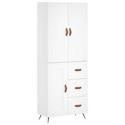 Berkfield Highboard White 69.5X34X180 Cm Engineered Wood - thumbnail 2
