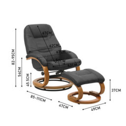 Thehotsale 360 Degrees Swivel Recliner With Footstool And Adjustable Back - thumbnail 6