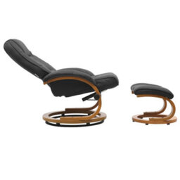 Thehotsale 360 Degrees Swivel Recliner With Footstool And Adjustable Back - thumbnail 5