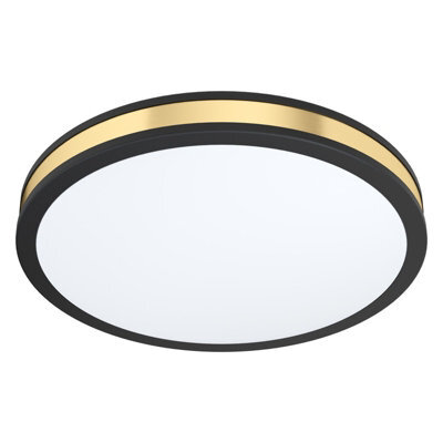 Elegant Black Wall Flush Ceiling Light With White Gold Shade And Led Bulb - image 1