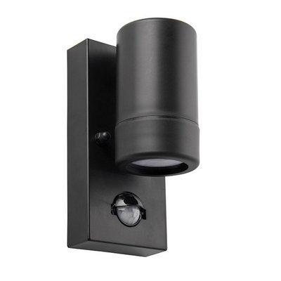 Luminosa Lighting Luminosa Icarus Outdoor Pir Motion Sensor Wall Downlight Black Ip44, Gu10 - image 1
