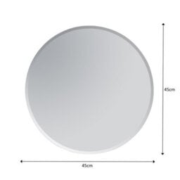 Showerdrape Fitzrovia Round Wall Mounted Frameless Bevelled Edge Bathroom Mirror 45 X 45Cm - thumbnail 2