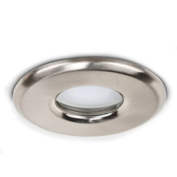 Valuelights Bathroom/shower/soffit Ip65 Rated Brushed Chrome Recessed Ceiling Downlight - Includes 5W Led Bulb 6500K Cool White - thumbnail 1