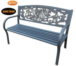 Gardeco Steel Framed Cast Iron Bench With Fairies - thumbnail 2