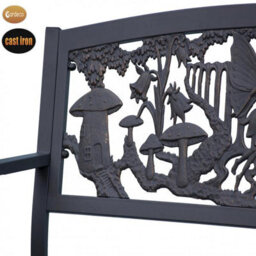 Gardeco Steel Framed Cast Iron Bench With Fairies - thumbnail 3
